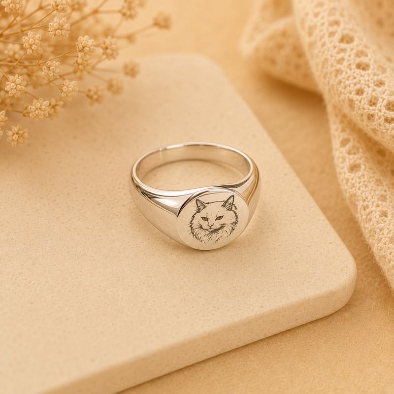 Finished custom pet memorial ring