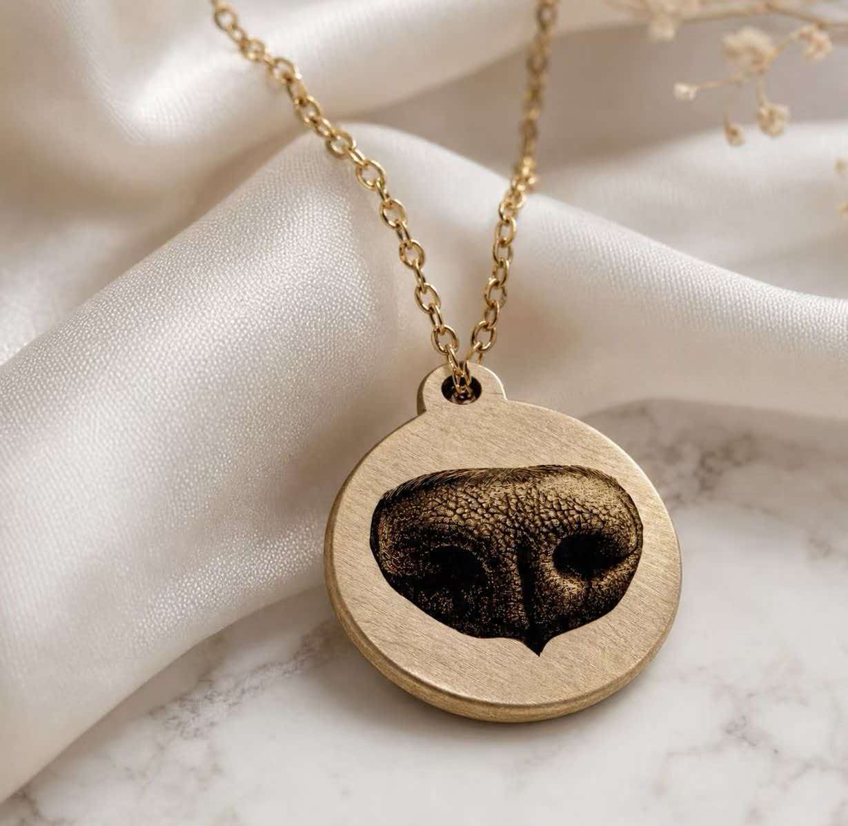 Custom brass pet portrait keyring