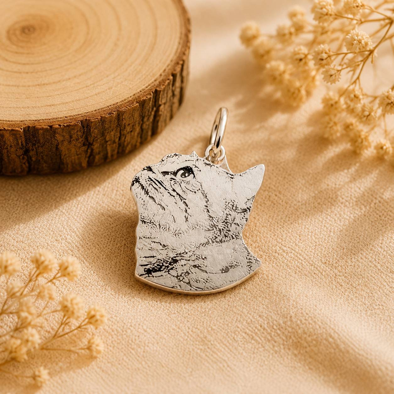 custom pet silhouette relief pendant