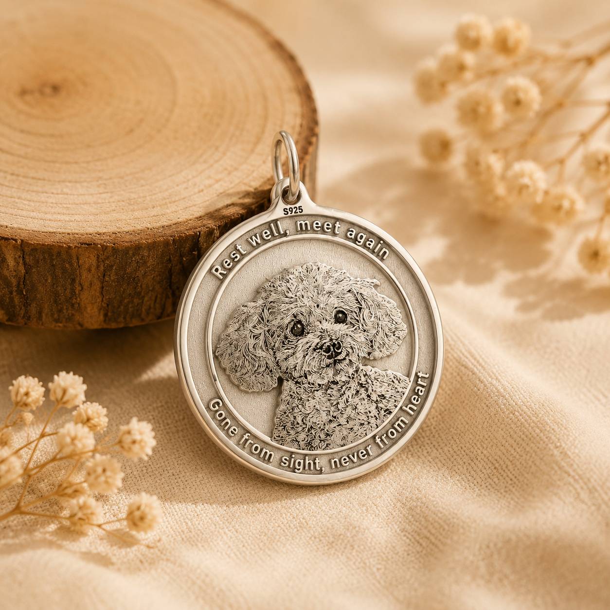 custom pet relief portrait pendant